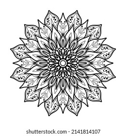 Hand drawn mandala. decoration in ethnic oriental  doodle ornament.