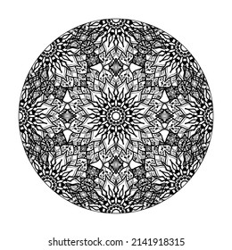 Hand drawn mandala. decoration in ethnic oriental  doodle ornament.