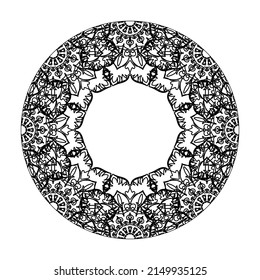 Hand drawn mandala. decoration in ethnic oriental  doodle ornament.