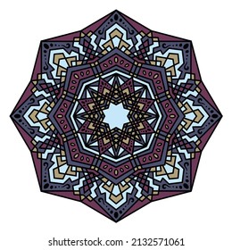 Hand drawn mandala. Decorative, lacy, tattoo, mehendi, geometric patterns.