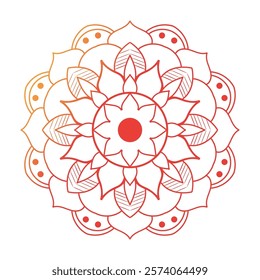Hand drawn mandala design. Easy mandala Outline.  Vector mandala design. Mandala design for coloring 