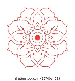 Hand drawn mandala design. Easy mandala Outline.  Vector mandala design. Mandala design for coloring 