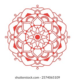 Hand drawn mandala design. Easy mandala Outline.  Vector mandala design. Mandala design for coloring 