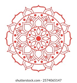Hand drawn mandala design. Easy mandala Outline.  Vector mandala design. Mandala design for coloring 