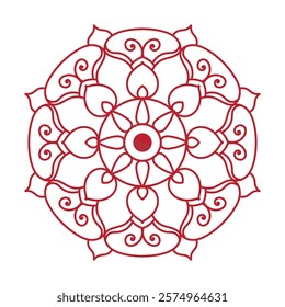 Hand drawn mandala design. Easy mandala Outline.  Vector mandala design. Mandala design for coloring