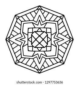 Hand drawn mandala design element. 