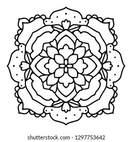 Hand drawn mandala design element. 