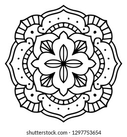 Hand drawn mandala design element. 