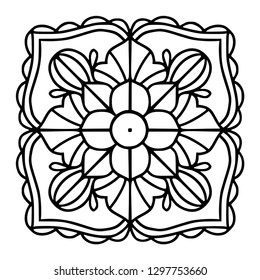 Hand drawn mandala design element. 