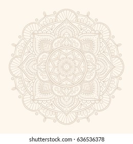 Hand drawn Mandala design. Perfect for backgrounds, invitations, birthday cards, wallpapers, etc. Vector illustration.