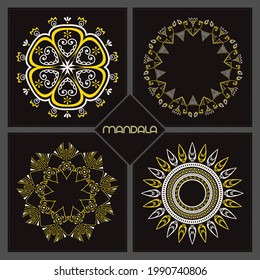 Handgezeichnete Mandala Designs Vektorgrafiken