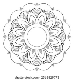 Hand drawn mandala drawing with white background