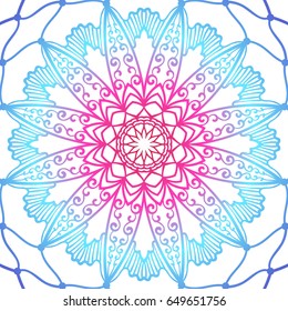 handgezeichnet, mandala Traumfänger Farbverlauf-mehrfarbiger Hintergrund, runde Zierstruktur, VektorVektorgrafik