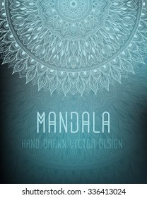 Hand drawn mandala. Gift or greeting card design template. Vector creative tribal background.