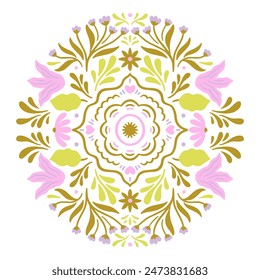 Hand drawn mandala illustration. Abstract floral design. Perfect design for greeting cards, posters, T-shirts, banners, print invitations.