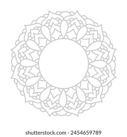 Hand drawn mandala lotus flower drawing border frame design