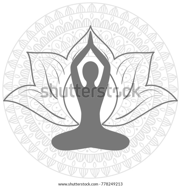 Hand Drawn Mandala Lotus Yoga Asana Stock Vector (Royalty Free) 778249213