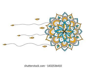 Hand drawn mandala on white background