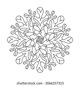 Hand drawn mandala.. Ornate doodle Coloring book page. Vector illustration.