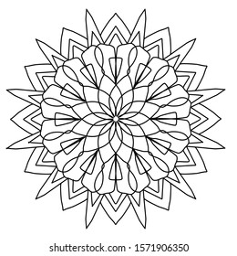 hand drawn mandala pattern concept meditation. indian henna tattoo pattern. coloring books for everyone and used for Design wallpapers. tattoo, greeting card. Decorative round oranment. tile pattern
