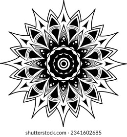 Diseño de patrones de mandala dibujada a mano, diseño de patrones de vector de mandala única