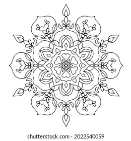 Patrón de mandala dibujada a mano para Henna, Mehndi, tatuaje, decoración. La decoración es de estilo étnico oriental. Coloreando la página del libro.