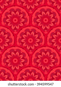Hand drawn Mandala Seamless Pattern. Arabic, indian, turkish and ottoman culture decoration style. Ethnic ornamental background. Magic vintage template of greeting, card, print, cloth, tattoo. Vector