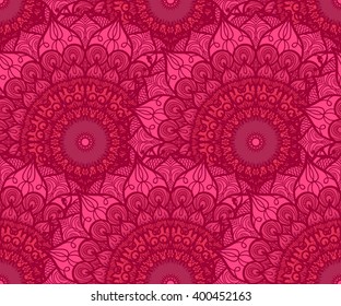 Hand drawn Mandala Seamless Pattern. Arabic, indian, turkish and ottoman culture decoration style. 