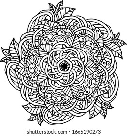 Hand drawn mandala, vector illustration isolated