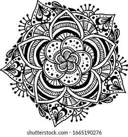 Hand drawn mandala, vector illustration isolated