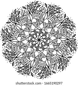 Hand drawn mandala, vector illustration isolated