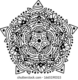 Hand drawn mandala, vector illustration isolated