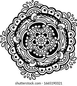 Hand drawn mandala, vector illustration isolated