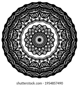 Mandala dibujada a mano. Ilustración del vector