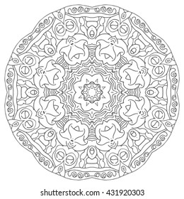 Hand drawn mandalas. Decorative elements. Vector illustration. Islam, Arabic, Indian, turkish, pakistan, chinese, ottoman motifs