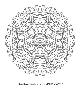 Hand drawn mandalas. Decorative elements. Vector illustration. Islam, Arabic, Indian, turkish, pakistan, chinese, ottoman motifs