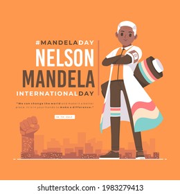 hand drawn mandela day illustration background