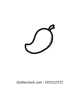 Dibujo manual de mango, diseño de doodle, objeto icono, ilustración vectorial