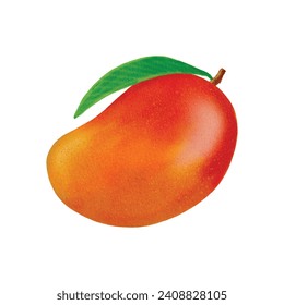 ilustración de frutos de mango dibujados a mano, creada digitalmente