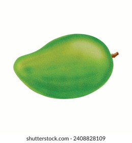 handgezeichnete Mango-Obstgrafik, digital erstellt