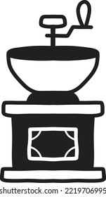 handgezeichnete handgezeichnete handgezeichnete Kaffeebohnen-Grinder-Illustration einzeln auf Hintergrund