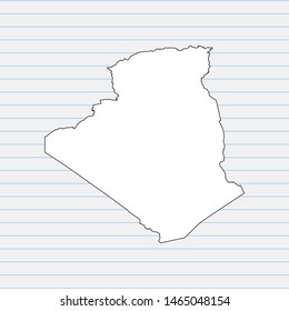 Hand drawn map of Algeria back school background. Vector Illustration EPS10.