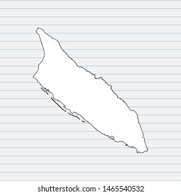 Hand drawn map of Aruba back school background. Vector Illustration EPS10.