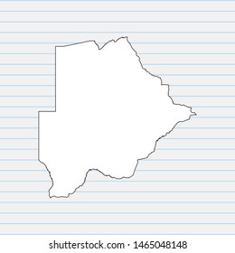 Hand drawn map of Botswana back school background. Vector Illustration EPS10.