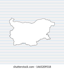 Hand drawn map of Bulgaria back school background. Vector Illustration EPS10.