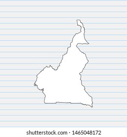 Hand drawn map of Cameroon back school background. Vector Illustration EPS10.