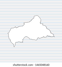 Hand drawn map of Central African Republic back school background. Vector Illustration EPS10.