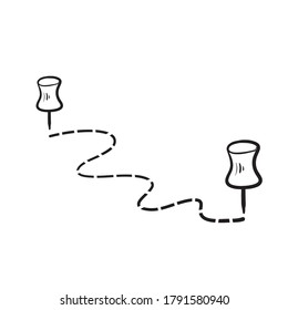 hand drawn map distance measuring icon illustration doodle vector isolated background