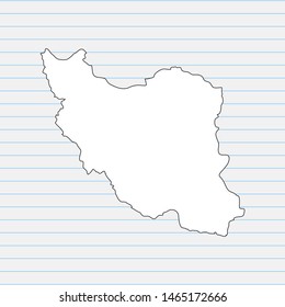Hand drawn map of Iran back school background. Vector Illustration EPS10.