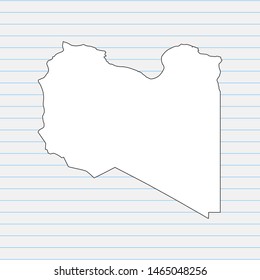 Hand drawn map of Libya back school background. Vector Illustration EPS10.